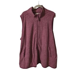 Woman Within Pink Zip-Front Microfleece Vest Size 26/28